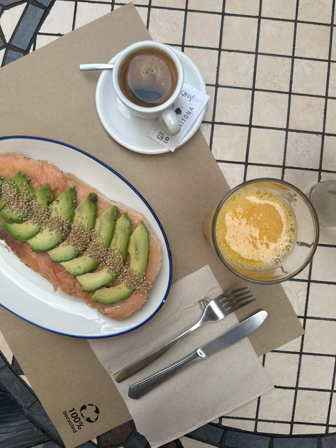 Tosta de salmón del Hotel Palacete