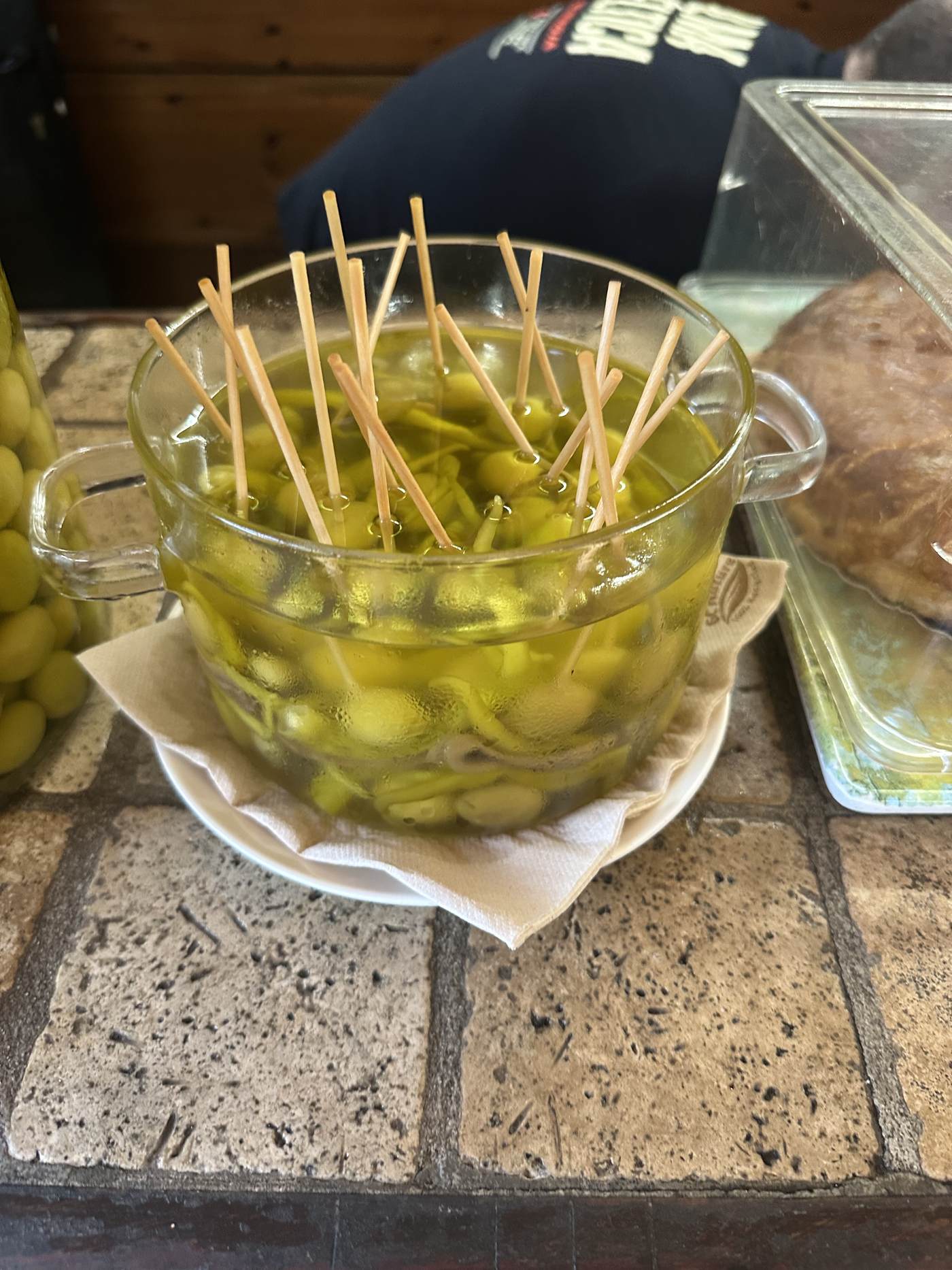 Aceitunas en la terraza del Hotel Palacete